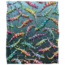 Royce Mcclure Silky Rainbow Geckos Supersoft Blanket Multicoloured (152Cm X 127Cm) - thumbnail 1