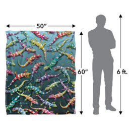 Royce Mcclure Silky Rainbow Geckos Supersoft Blanket Multicoloured (152Cm X 127Cm) - thumbnail 5