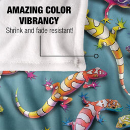 Royce Mcclure Silky Rainbow Geckos Supersoft Blanket Multicoloured (152Cm X 127Cm) - thumbnail 4