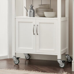 Sobuy Fkw22-Nw, Kitchen Trolley Cart Storage Trolley Serving Trolley Cabinet With Rubber Wood Worktop,w60Xd44.5Xh91.5 - thumbnail 4