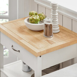 Sobuy Fkw22-Nw, Kitchen Trolley Cart Storage Trolley Serving Trolley Cabinet With Rubber Wood Worktop,w60Xd44.5Xh91.5 - thumbnail 9
