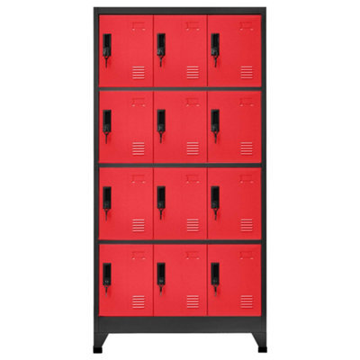 Berkfield Modern Locker Cabinet Anthracite And Red 90X45X180 Cm Steel - image 1