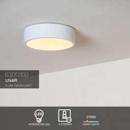 Lucide Unar Modern Flush Ceiling Light 20Cm - Led Dim. - 1X12W 2700K - 3 Stepdim - White - thumbnail 3
