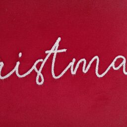Red Merry Christmas Velvet Effect Indoor Christmas Cushion, (L)50Cm X (W)30Cm - thumbnail 4