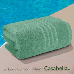 Casabella Towels 3 Pack Bath Sheets Large Bath Towel 80X140 Cm 100% Zero-Twist Cotton Highly Absorbent Towels Seafoam - thumbnail 3