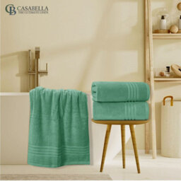 Casabella Towels 3 Pack Bath Sheets Large Bath Towel 80X140 Cm 100% Zero-Twist Cotton Highly Absorbent Towels Seafoam - thumbnail 8