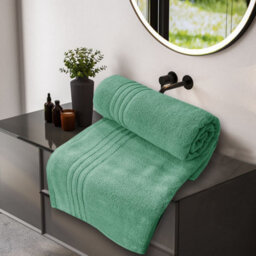 Casabella Towels 3 Pack Bath Sheets Large Bath Towel 80X140 Cm 100% Zero-Twist Cotton Highly Absorbent Towels Seafoam - thumbnail 6