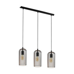 Stylish Black And Copper Hanging Pendant Light For Kitchen Island - thumbnail 1