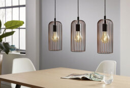 Stylish Black And Copper Hanging Pendant Light For Kitchen Island - thumbnail 3