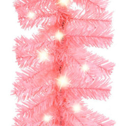 Berkfield Christmas Garland With Led Lights 10 M Pink - thumbnail 5