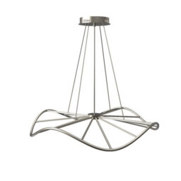 CGC Lighting Cgc Paraplu 1 Wave 60Cm Satin Nickel Led Ceiling Pendant Light Chandelier - thumbnail 4