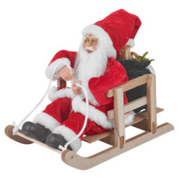 Urbn-Living Urbnliving Santa Wooden Sleigh With Gifts - Christmas Freestanding Ornament - thumbnail 1