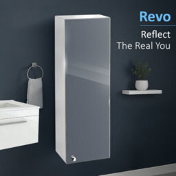 iBathUK 200 mm Wall Mounted Mirror Cabinet Stainless Steel Bathroom Storage Unit - thumbnail 2