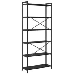 Berkfield Modern Bookcase Black Oak 80 X 30 X 188 Cm Engineered Wood - thumbnail 7