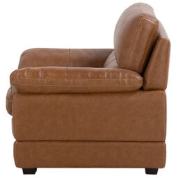 Beliani 3+1 Brown Leather Sofa Set - Retro Vintage 3-Seat Sofa And Matching Armchair, Birchwood Legs - thumbnail 9