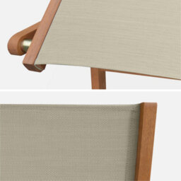 Sweeek - Pair Of Foldable Wooden Garden Chairs Almeria Taupe Grey 50X58.7X89 Cm - thumbnail 3