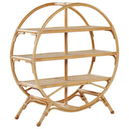 Beliani 3 Tier Shelving Unit Tuvalu Ii Rattan 109 Cm Natural