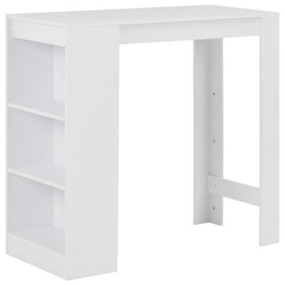 Berkfield Bar Table With Shelf White 110X50X103 Cm - image 1