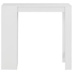Berkfield Bar Table With Shelf White 110X50X103 Cm - thumbnail 2