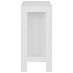 Berkfield Bar Table With Shelf White 110X50X103 Cm - thumbnail 4