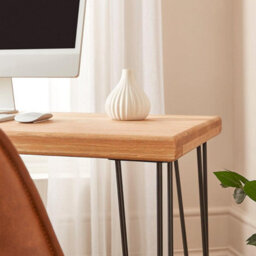 Off The Grain Wooden Desk - Computer Table Made From Solid Oak - 100Cm (L) - thumbnail 4