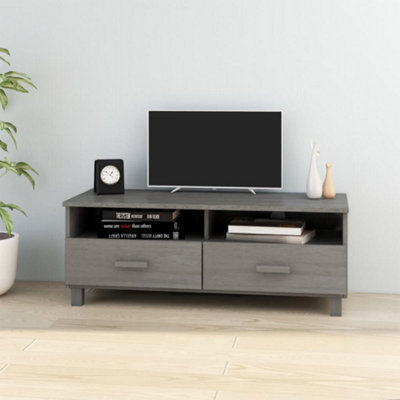 Berkfield Tv Cabinet Light Grey 106X40X40 Cm Solid Wood Pine - image 1