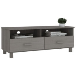 Berkfield Tv Cabinet Light Grey 106X40X40 Cm Solid Wood Pine - thumbnail 6
