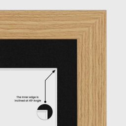 AK Frames 16X8 Light Oak Modern Multi Photo Frame With Black Mount - Holds 3 Apertures (3X) 7X5 Photos - thumbnail 7