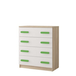 Arte Vibrant Oak Sonoma And White Chest H930mm W800mm D400mm - Lime Handles For Energetic Spaces
