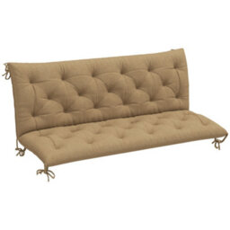 Outsunny 3 Seater Garden Bench Cushion Outdoor Seat Pad W/ Ties Khaki - thumbnail 2