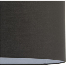 "Loops 2 Pack 20"" Cylinder Lamp Shade - Black Cotton Rolled Edge Fabric Cover - Table Light" - thumbnail 4