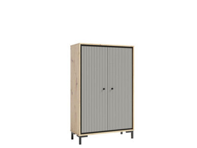 Arte Parii Highboard Cabinet In Grey - W890mm H1400mm D370mm, Sophisticated And Versatile - image 1