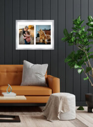 16X12 Inch 2 Opening Photo Collage Frame, Display Two 9X7 Inch Photos, Multi Aperture Family Picture Frame, Silver - thumbnail 3