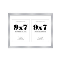 16X12 Inch 2 Opening Photo Collage Frame, Display Two 9X7 Inch Photos, Multi Aperture Family Picture Frame, Silver - thumbnail 2