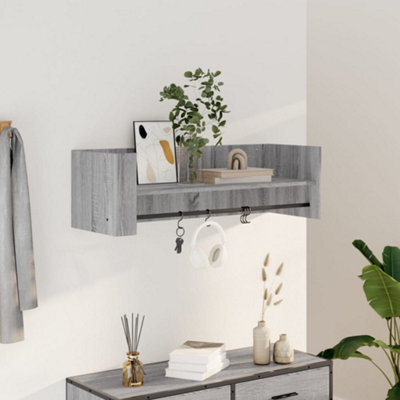 Berkfield Wall Shelf Grey Sonoma 100X35X30.5 Cm Engineered Wood - image 1