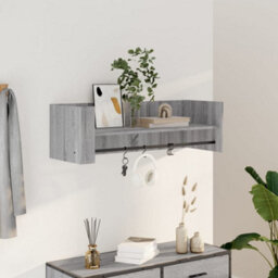 Berkfield Wall Shelf Grey Sonoma 100X35X30.5 Cm Engineered Wood - thumbnail 1