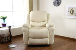 More4Homes Madison Single Motor Electric Riser Rise Recliner Bonded Leather Armchair Electric Lift Chair (Cream) - thumbnail 6