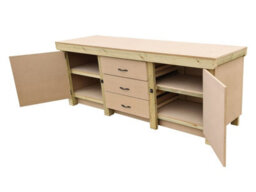 Arbor Garden Solutions Wooden Work Bench With Drawers And Double Lockable Cupboard (V.8) (H-90Cm, D-70Cm, L-240Cm) With Double Shelf - thumbnail 5