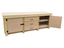 Arbor Garden Solutions Wooden Work Bench With Drawers And Double Lockable Cupboard (V.8) (H-90Cm, D-70Cm, L-240Cm) With Double Shelf - thumbnail 4
