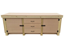 Arbor Garden Solutions Wooden Work Bench With Drawers And Double Lockable Cupboard (V.8) (H-90Cm, D-70Cm, L-240Cm) With Double Shelf - thumbnail 7