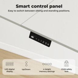 Levede Adjustable Height Electric Standing Desk White Metal Frame - thumbnail 8