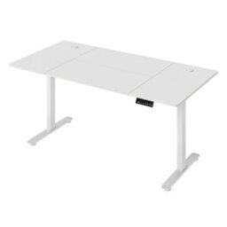 Levede Adjustable Height Electric Standing Desk White Metal Frame - thumbnail 2