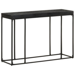 Berkfield Elegant Console Table Black 110X35X76 Cm Solid Acacia And Mango Wood - thumbnail 7