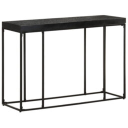 Berkfield Elegant Console Table Black 110X35X76 Cm Solid Acacia And Mango Wood - thumbnail 8
