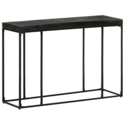 Berkfield Elegant Console Table Black 110X35X76 Cm Solid Acacia And Mango Wood - thumbnail 9