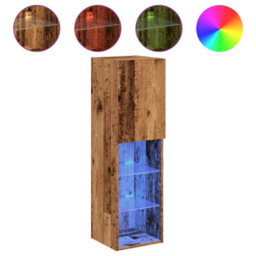 Berkfield Tv Cabinet With Led Lights Old Wood 30.5X30X102 Cm - thumbnail 2