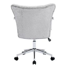 Living And Home Height-Adjustable Grey Chenille Swivel Office Chair - thumbnail 4