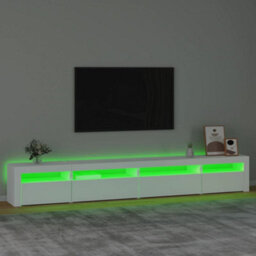 Berkfield Tv Cabinet With Led Lights White 270X35X40 Cm - thumbnail 4