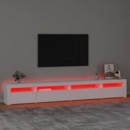 Berkfield Tv Cabinet With Led Lights White 270X35X40 Cm - thumbnail 5