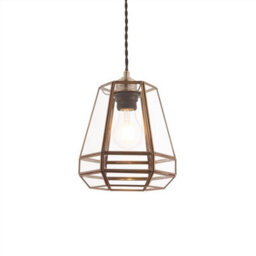 Luminosa Lighting Luminosa Stockheld 1 Light Pendant Antique Solid Brass, Glass, E27